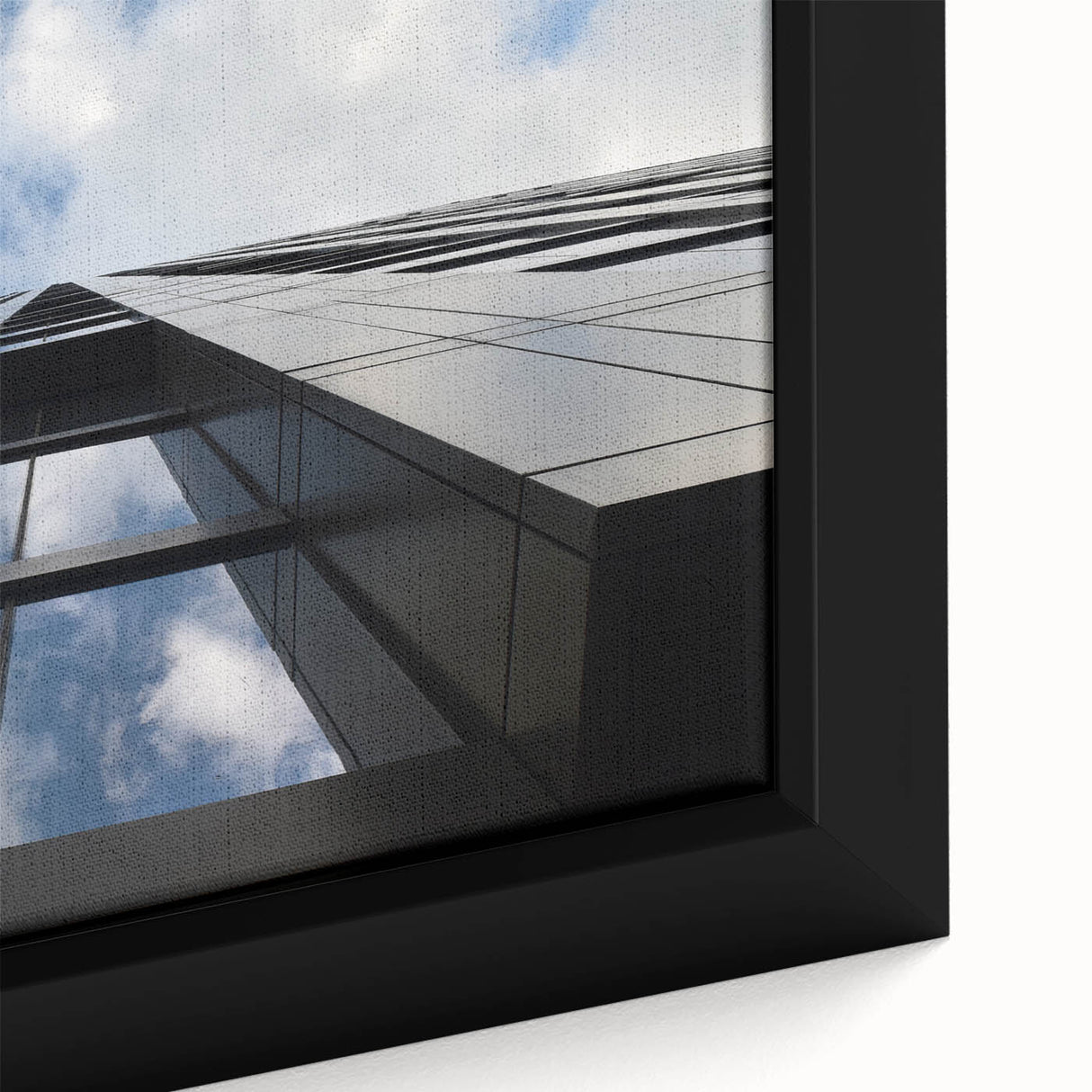 Extra large framed canvas featuring a textured depiction of the Chicago skyline in black with colorful accents.