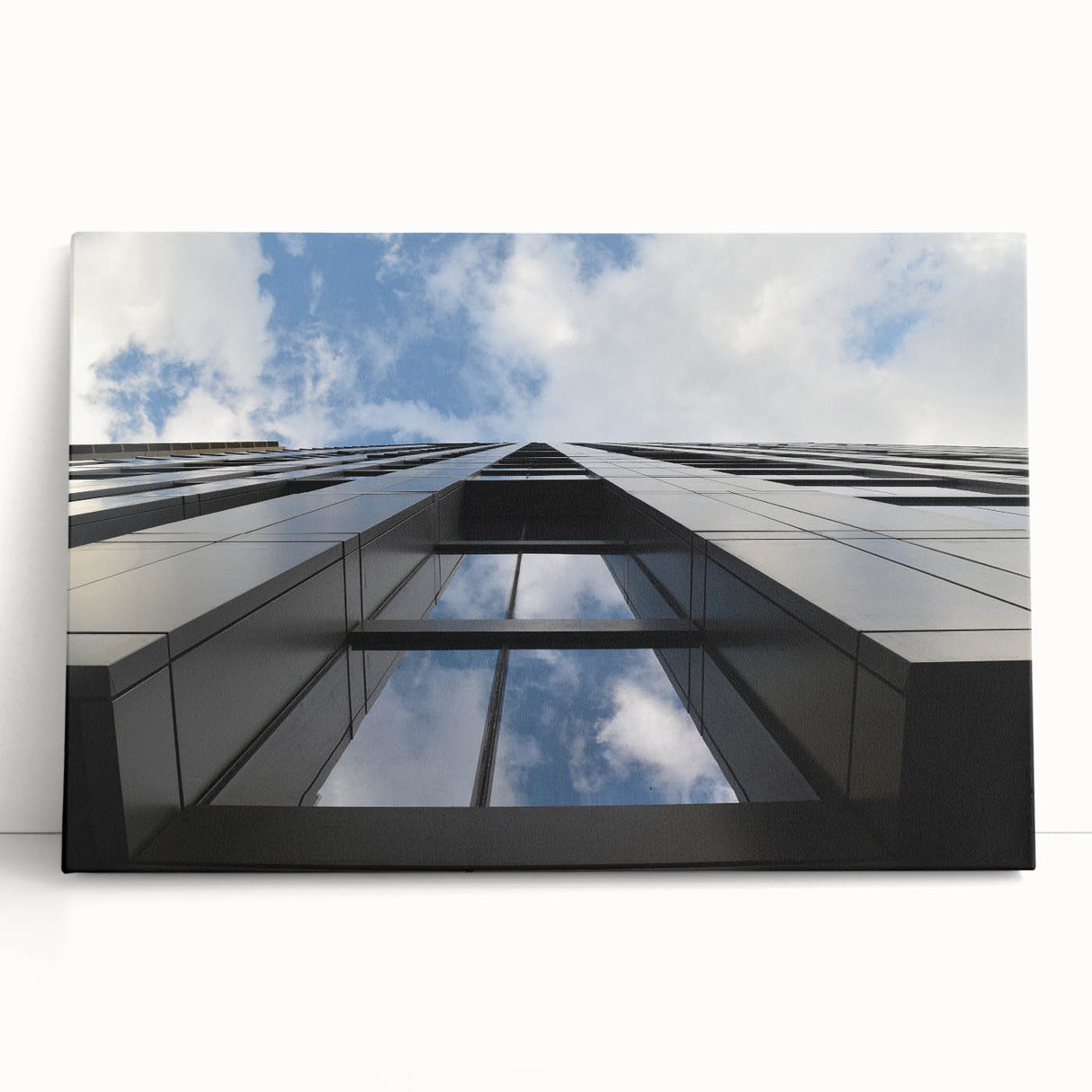 Black and white stretched canvas of Chicago skyline, ideal for kitchen wall art or bedroom ambiance.