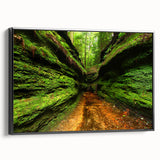 Black and white framed canvas of an Indiana landscape, featuring a vintage poster style, ideal for bedroom decor.