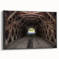 Black and white framed canvas of a vintage Iowa landscape, ideal for bedroom wall decor.