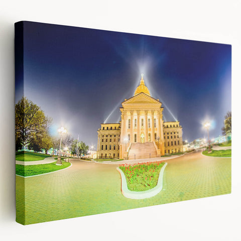 Large canvas print of a Kansas landscape in earthy tones, ideal for kitchen wall art.