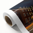 Art deco poster of Annapolis scenery on rolled canvas, featuring pastel shades, ideal for nursery wall art.