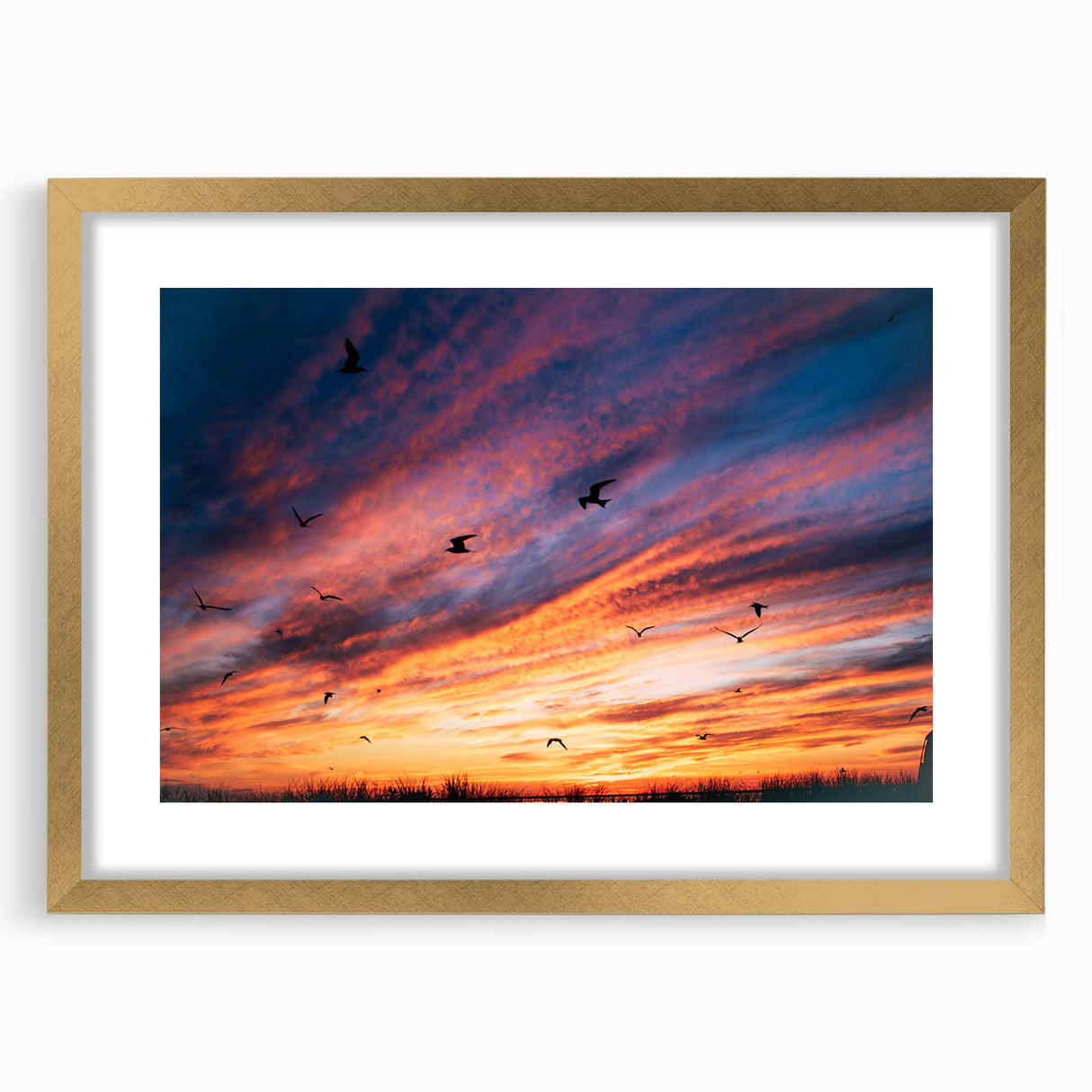 Extra large abstract art print of Massachusetts Nantucket scenery, textured with muted earth tones on a gold-framed canvas.