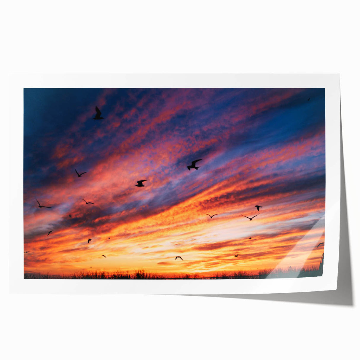 Rolled print of a Nantucket landscape featuring soft pastel shades, ideal for art wall dining room placement.