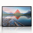 Large abstract wall art depicting Montana's Glacier National Park in muted earth tones on framed acrylic.