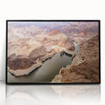 Framed acrylic print of Hoover Dam in grayscale, ideal for modern art wall decor.
