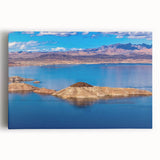 Black and white stretched canvas of Lake Mead, Nevada, ideal for kitchen wall art.