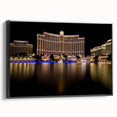 Black and white framed canvas of Las Vegas landscape, vintage poster style, ideal for bedroom wall art.