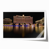 Las Vegas skyline in muted gray and blue tones on a large rolled canvas, ideal for art wall dining room.