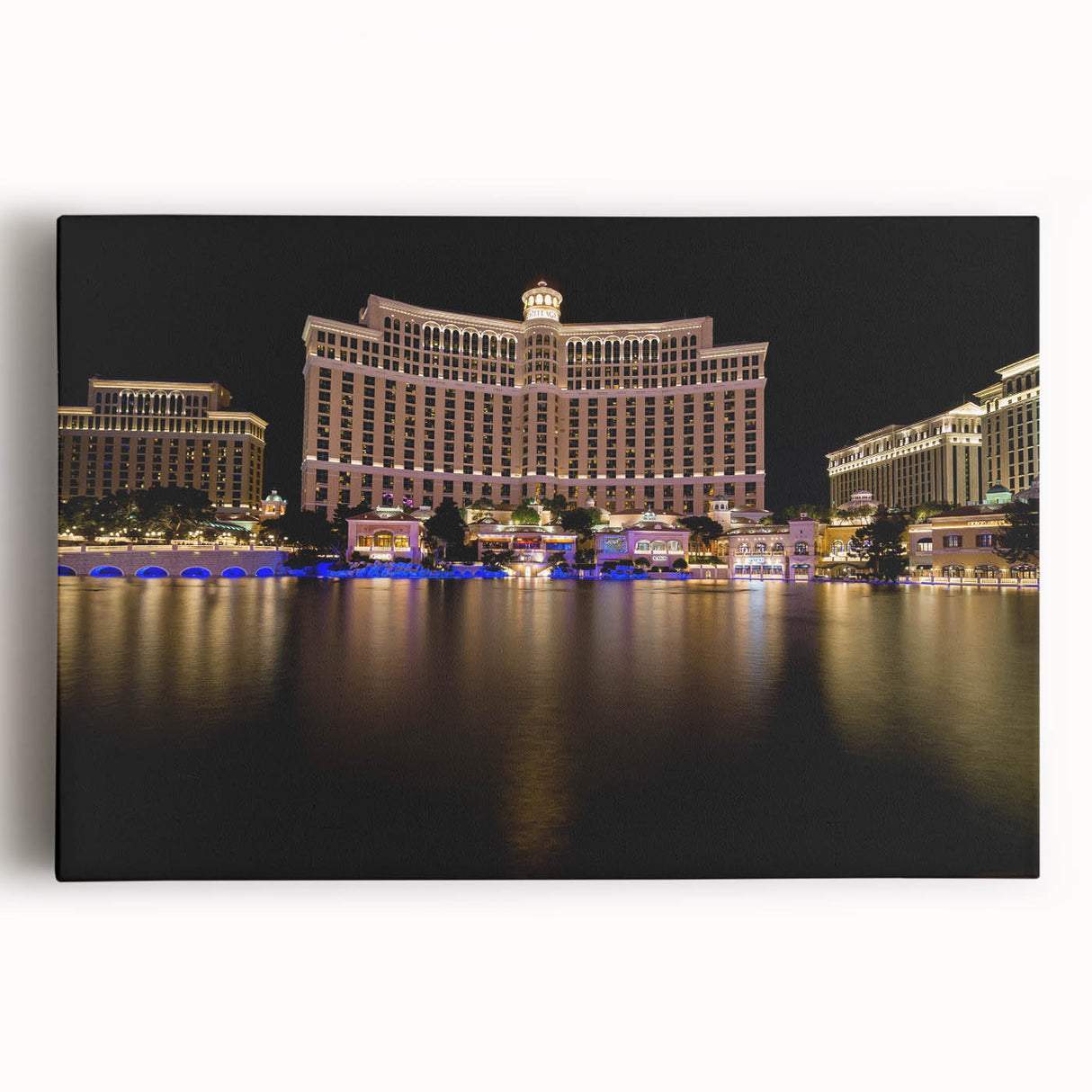 Black and white canvas print of Las Vegas skyline, ideal for kitchen wall art.