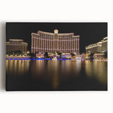 Black and white canvas print of Las Vegas skyline, ideal for kitchen wall art.