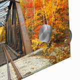 Large abstract wall art depicting a New Hampshire scenery in mid-century modernist style.