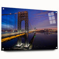 Large abstract wall art depicting a vibrant New Jersey scenery on acrylic glass, suitable for bedroom or dining room decor.