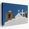 Large art print of New Mexico scenery on stretched canvas, featuring earthy tones, ideal for kitchen wall decor.