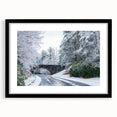 Extra large abstract art print of Blue Ridge scenery in vibrant colors on a textured canvas, framed in black.