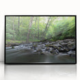Large abstract wall art depicting Durham, North Carolina in muted earth tones on a framed acrylic.