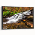 Black and white landscape art of the Adirondacks on framed canvas, ideal for bedroom wall decor.