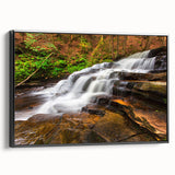 Black and white landscape art of the Adirondacks on framed canvas, ideal for bedroom wall decor.