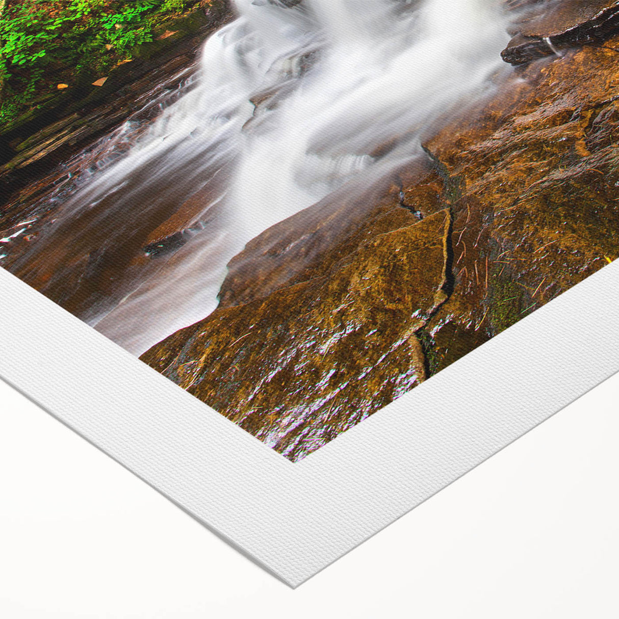 Art deco poster of Adirondacks landscape on rolled canvas, featuring muted earth tones, ideal for dining room wall art.