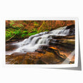 Extra large rolled print of Adirondacks scenery with lush greenery and floral elements, suitable for dining room wall art.