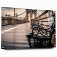 Acrylic print of a large abstract depiction of Long Island, NY in muted blue and gray tones.