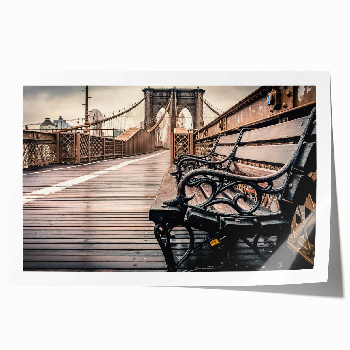 Rolled canvas print featuring a serene Long Island scenery with subtle floral elements in soft pastel shades.