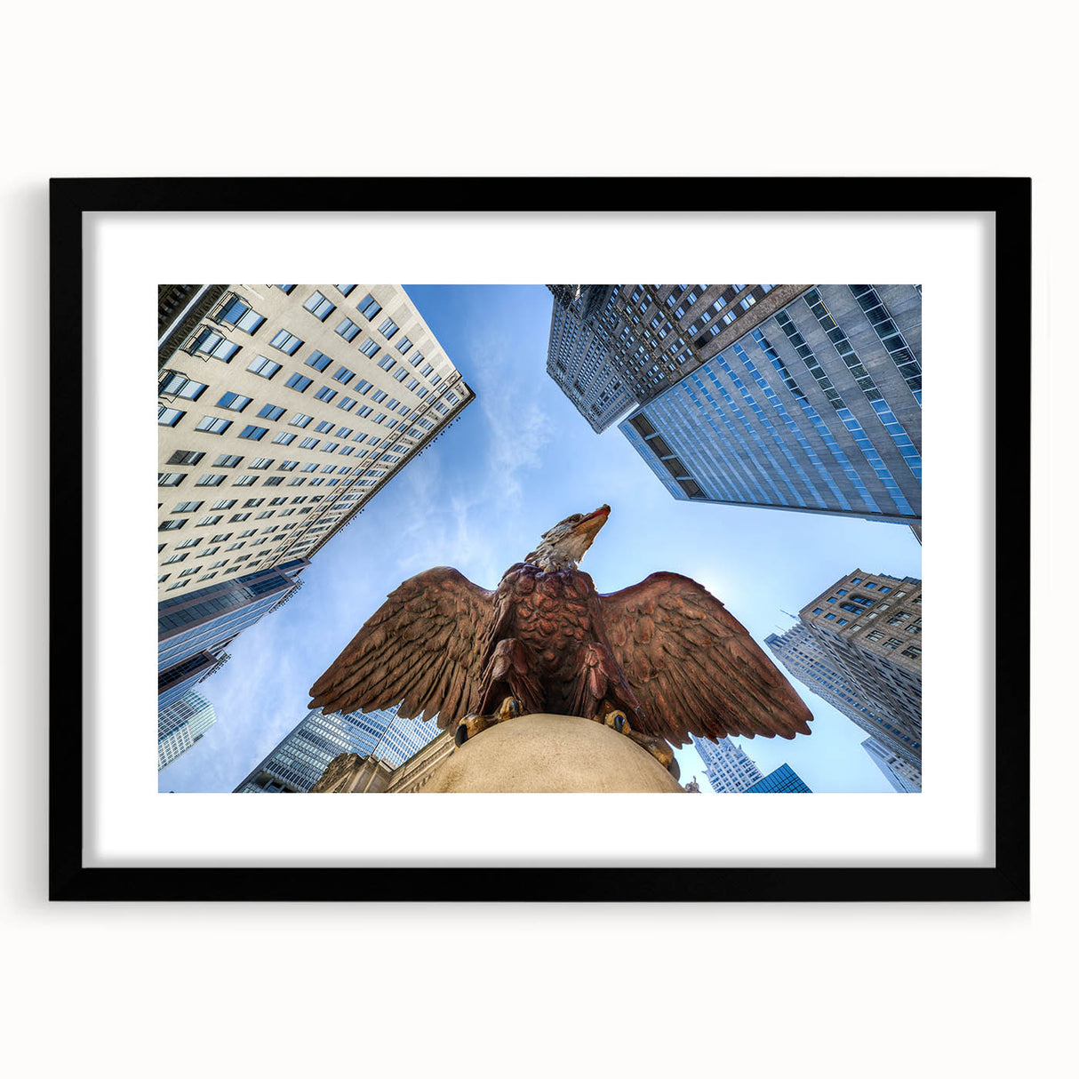 Abstract art print of New York City in vibrant colors on a textured, extra large canvas, ideal for living room decor.