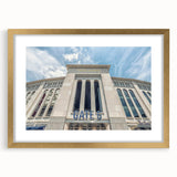 Extra large abstract art print of NYC skyline in textured gold frame, ideal for living room decor.