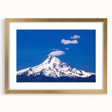 Extra large wall art featuring a textured abstract print of Mount Hood, Oregon in muted earth tones on a framed canvas.