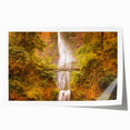 Extra large rolled print of Multnomah Falls in Oregon, showcasing vibrant green and blue tones.