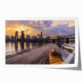 Rolled print of Portland, Oregon scenery with lush greenery and floral elements, ideal for art wall dining room.