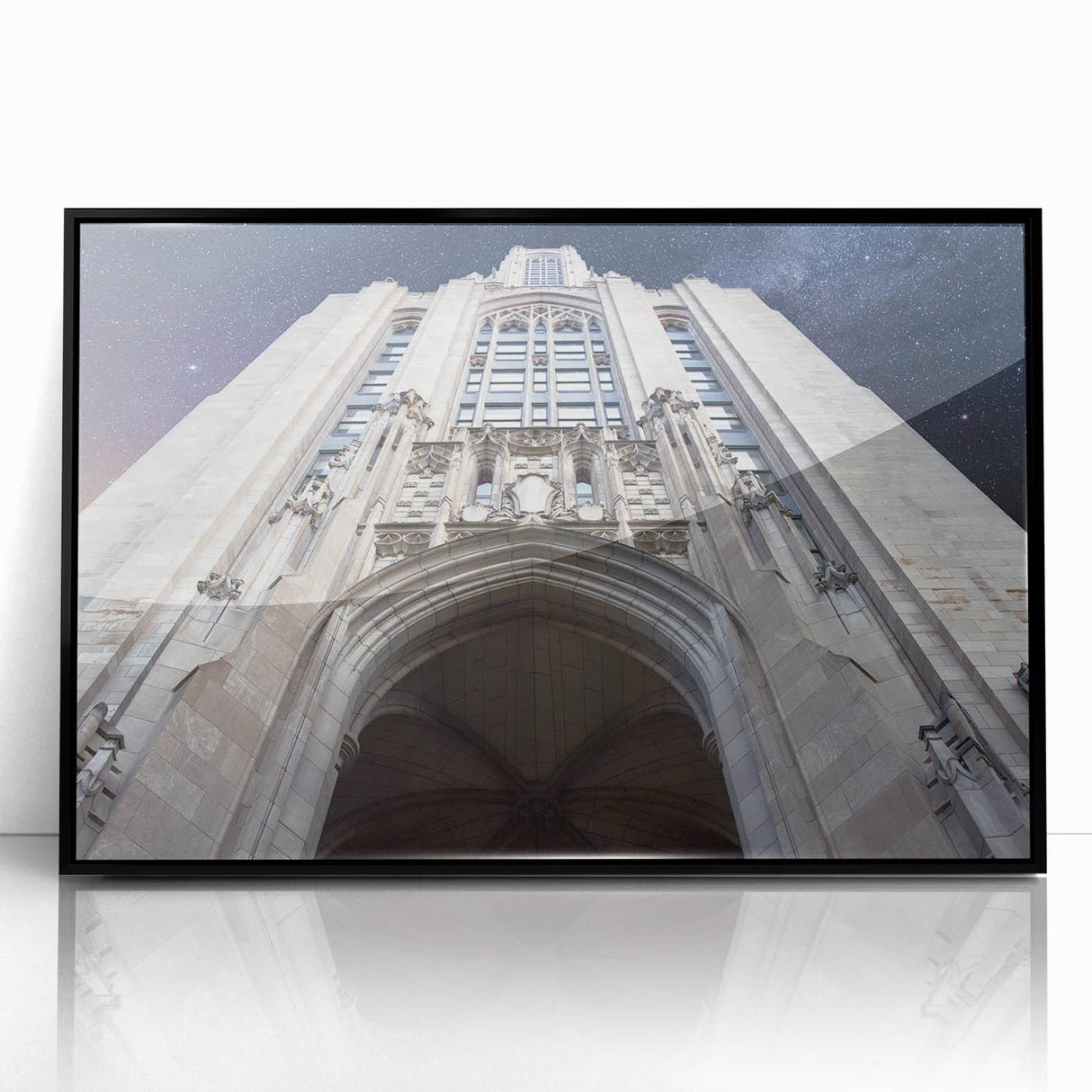 Large abstract wall art depicting Pittsburgh skyline in muted gray and black, framed in acrylic.