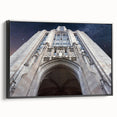 Black and white framed canvas of Pittsburgh landscape, ideal for bedroom wall art.