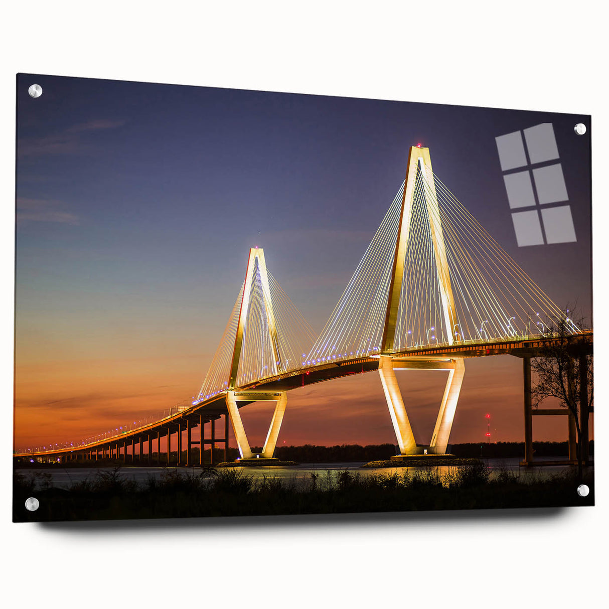 Acrylic print of Charleston, South Carolina scenery in muted earth tones, ideal for dining room decor.