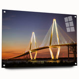 Acrylic print of Charleston, South Carolina scenery in muted earth tones, ideal for dining room decor.