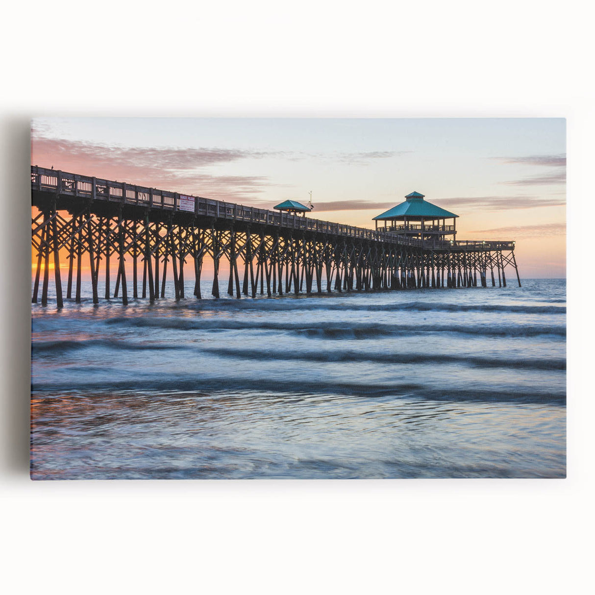 Black and white photograph of a South Carolina landscape on a large stretched canvas, suitable for kitchen wall art.