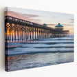 Stretched canvas featuring a serene South Carolina landscape in soft blue and green hues, suitable for kitchen wall art.