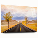 Acrylic print of a large abstract depiction of South Dakota Badlands in earthy tones, suited for bedroom or dining room art.