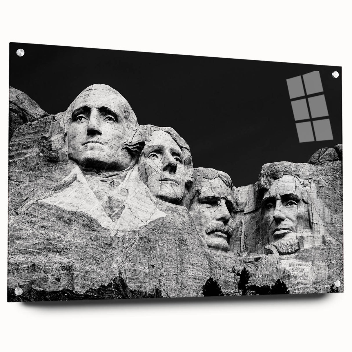 Acrylic print of Mt. Rushmore in natural colors, ideal for bedroom or dining room decor.