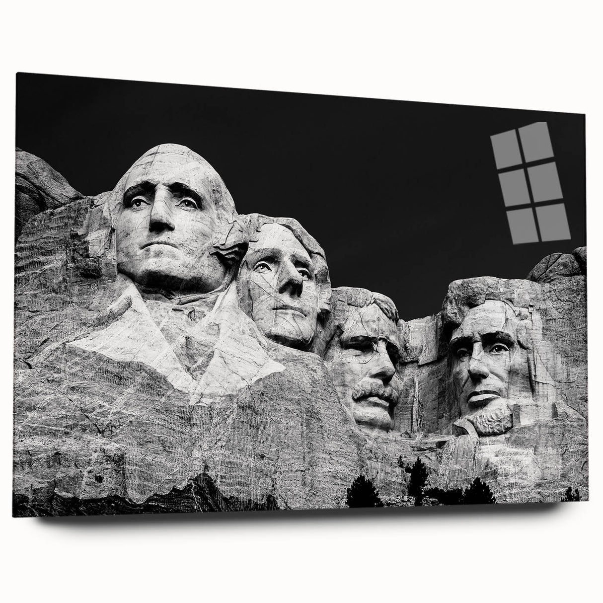 Acrylic print of Mt. Rushmore in natural colors, ideal for bedroom or dining room art.