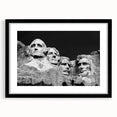 Colorful abstract art print of Mt. Rushmore in vibrant hues on a large textured canvas, ideal for living room decor.