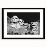 Colorful abstract art print of Mt. Rushmore in vibrant hues on a large textured canvas, ideal for living room decor.