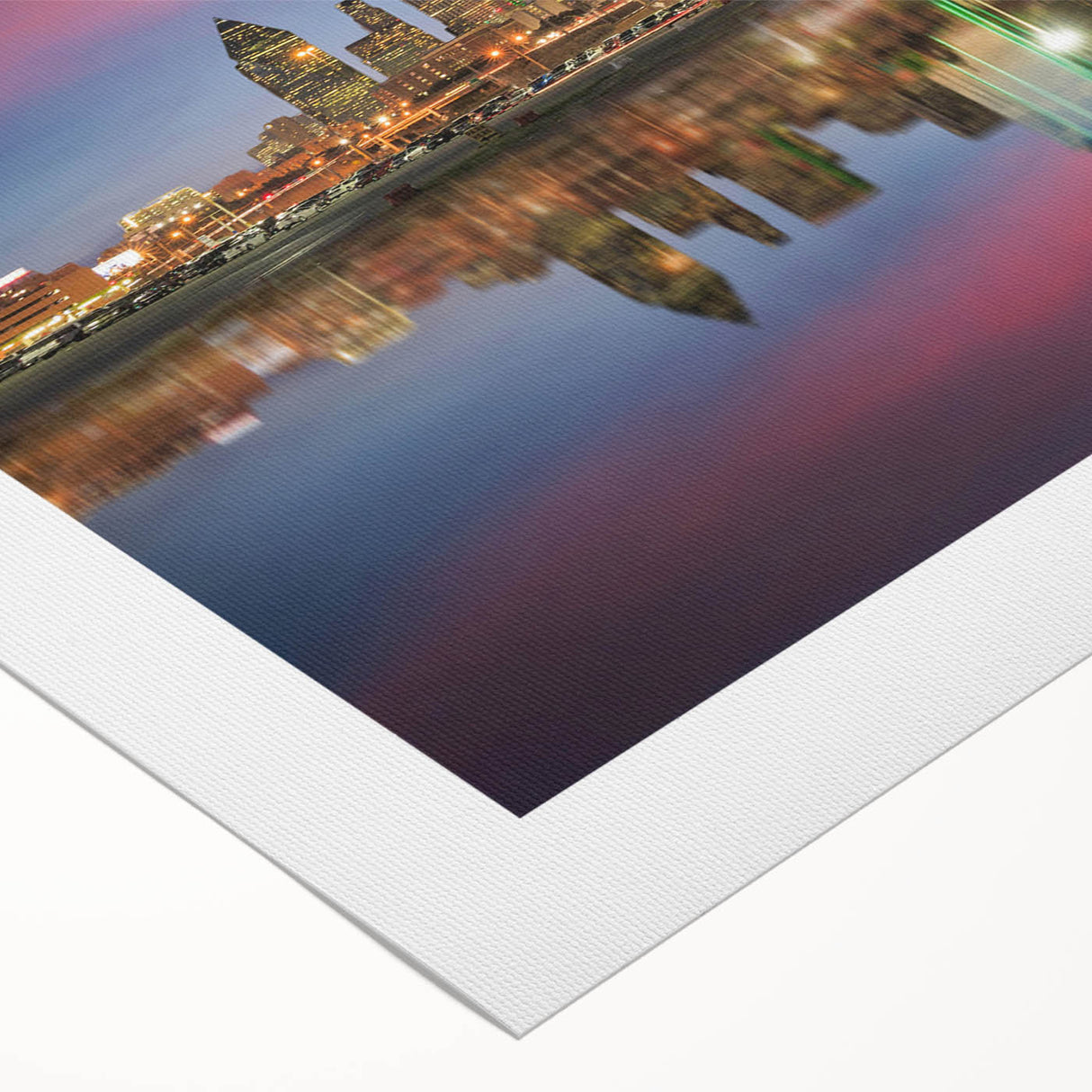 Art deco poster of Dallas skyline in muted metallic tones on rolled canvas, suitable for dining room wall.