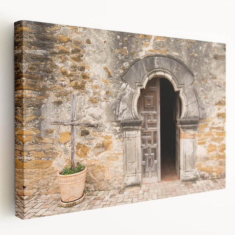 San Antonio skyline depicted in vibrant twilight hues on a large stretched canvas, ideal for kitchen wall art.