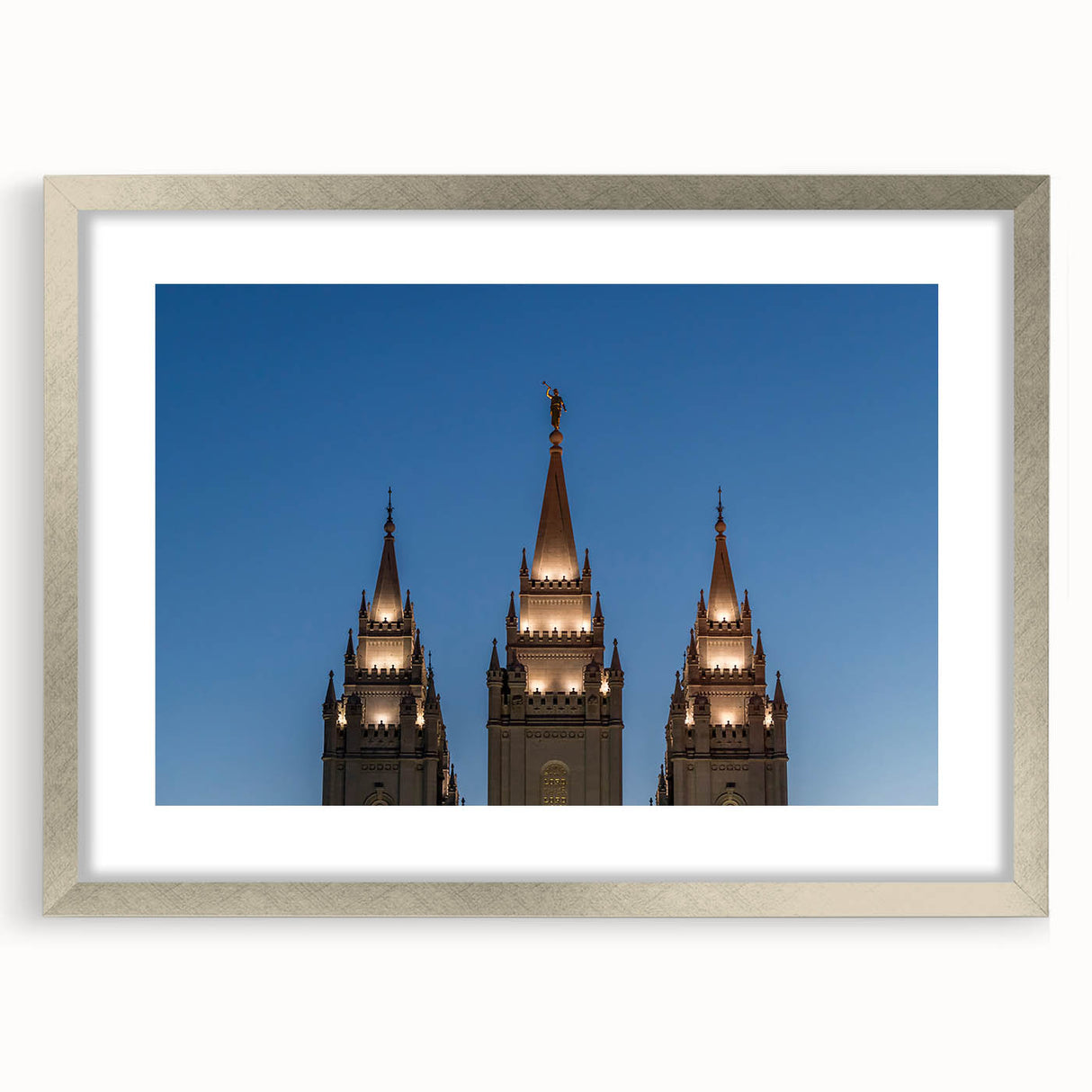Textured abstract art print depicting Salt Lake City, in muted earth tones on a framed canvas, suitable for bedroom decor.
