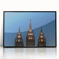 Large abstract wall art of Salt Lake City in muted earth tones on a black framed acrylic, ideal for modern living room decor.