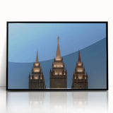 Large abstract wall art of Salt Lake City in muted earth tones on a black framed acrylic, ideal for modern living room decor.