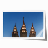 Rolled print of Salt Lake City scenery, featuring muted earth tones and floral elements, ideal for art wall dining room.