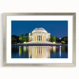 Textured art of Washington DC monument in abstract style, using muted gray tones on a silver-framed mat.