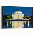 Black and white framed canvas of Washington DC monument landscape, ideal for bedroom wall art.
